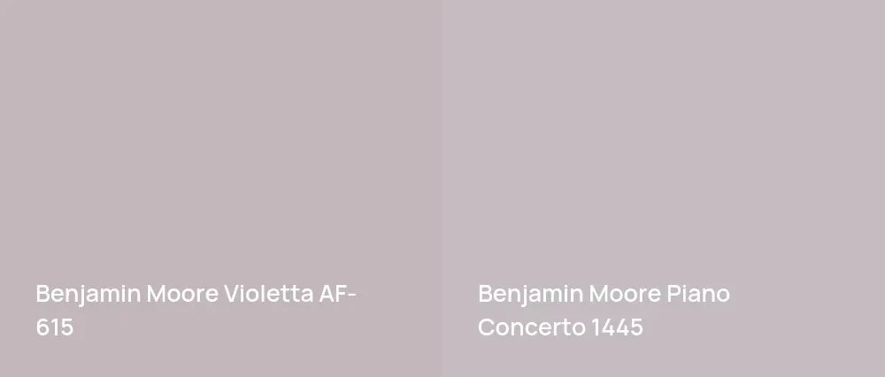 Benjamin Moore Violetta AF-615 vs Benjamin Moore Piano Concerto 1445