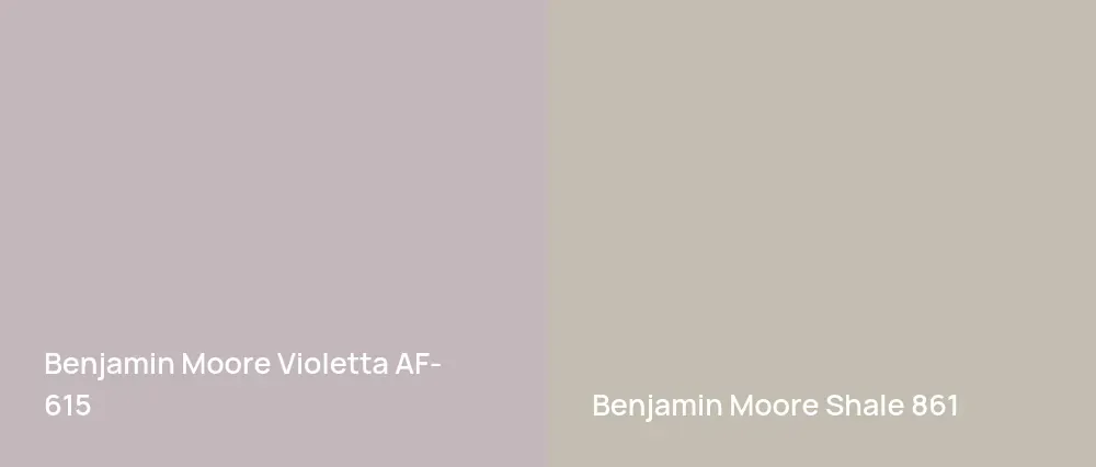 Benjamin Moore Violetta AF-615 vs Benjamin Moore Shale 861