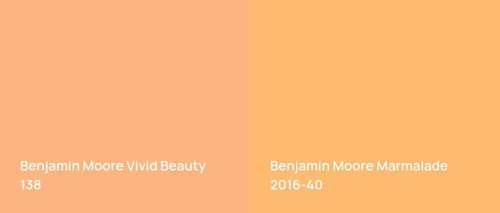Benjamin Moore Vivid Beauty 138 vs Benjamin Moore Marmalade 2016-40
