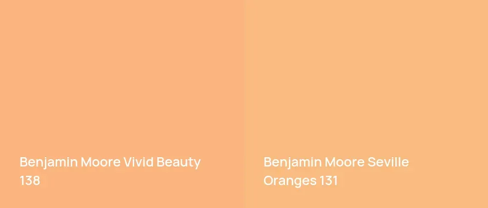 Benjamin Moore Vivid Beauty 138 vs Benjamin Moore Seville Oranges 131