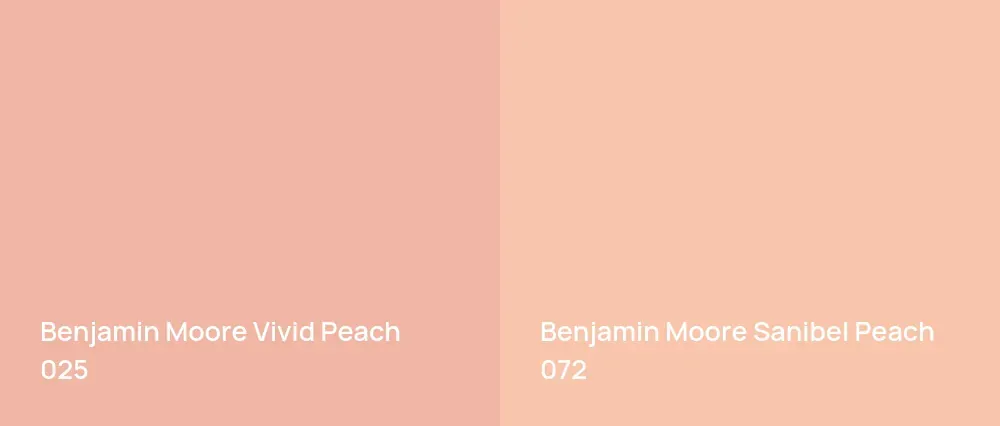 Benjamin Moore Vivid Peach 025 vs Benjamin Moore Sanibel Peach 072
