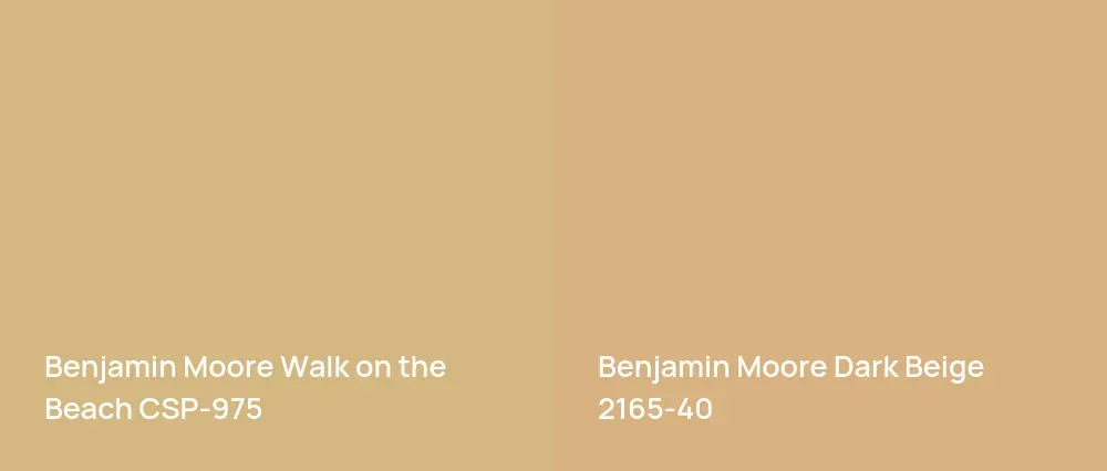 Benjamin Moore Walk on the Beach CSP-975 vs Benjamin Moore Dark Beige 2165-40