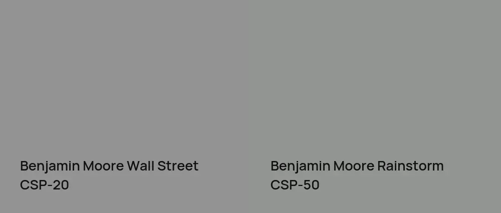 Benjamin Moore Wall Street CSP-20 vs Benjamin Moore Rainstorm CSP-50