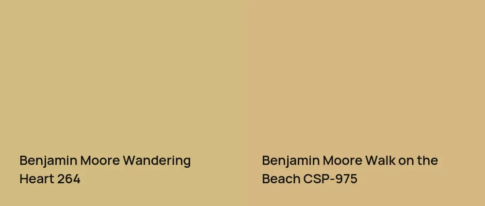 Benjamin Moore Wandering Heart 264 vs Benjamin Moore Walk on the Beach CSP-975