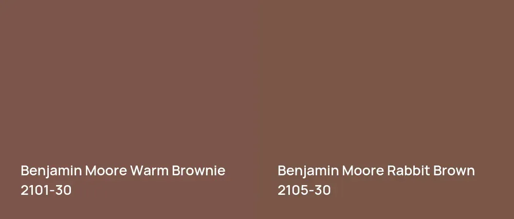 Benjamin Moore Warm Brownie 2101-30 vs Benjamin Moore Rabbit Brown 2105-30