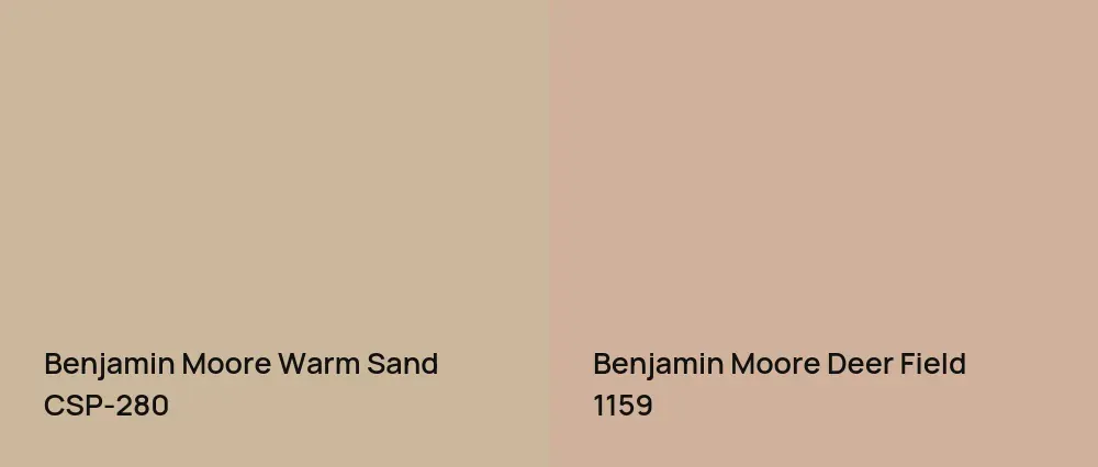 Benjamin Moore Warm Sand CSP-280 vs Benjamin Moore Deer Field 1159