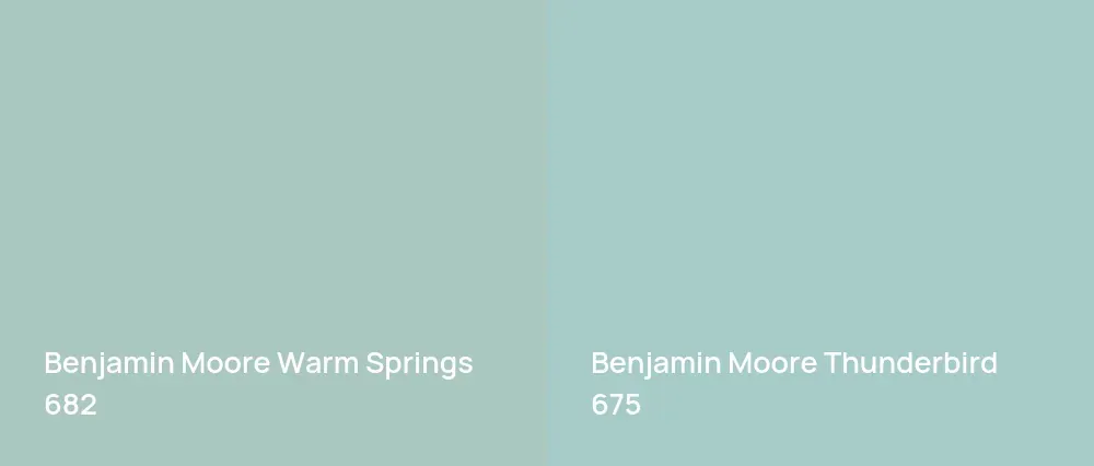 Benjamin Moore Warm Springs 682 vs Benjamin Moore Thunderbird 675