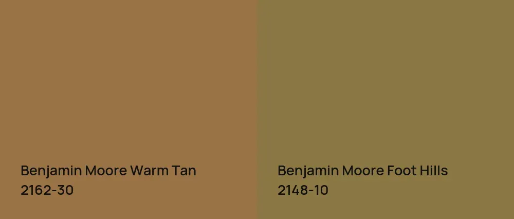 Benjamin Moore Warm Tan 2162-30 vs Benjamin Moore Foot Hills 2148-10