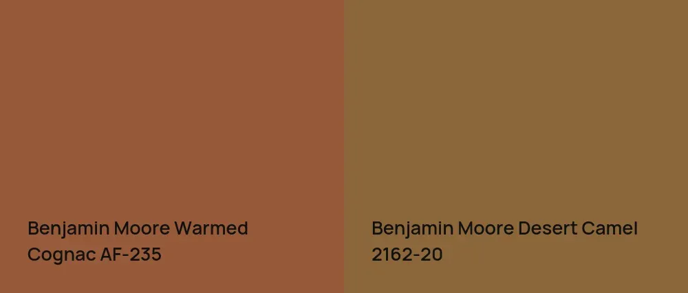 Benjamin Moore Warmed Cognac AF-235 vs Benjamin Moore Desert Camel 2162-20