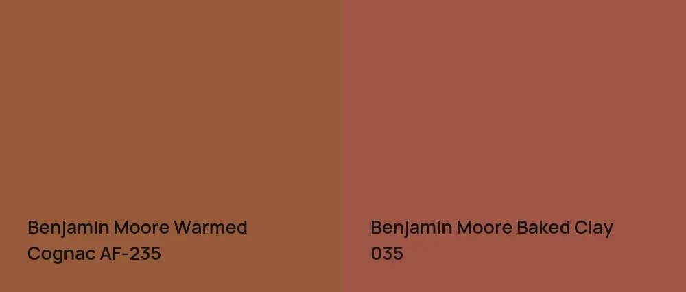 Benjamin Moore Warmed Cognac AF-235 vs Benjamin Moore Baked Clay 035