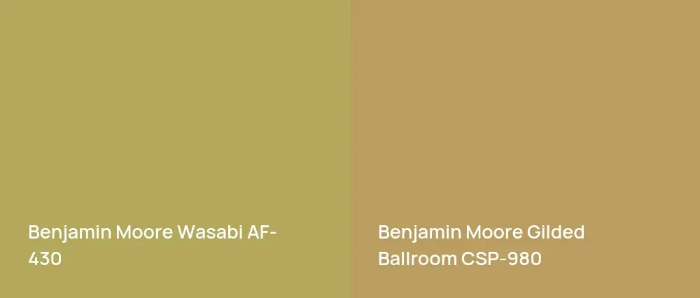 Benjamin Moore Wasabi AF-430 vs Benjamin Moore Gilded Ballroom CSP-980