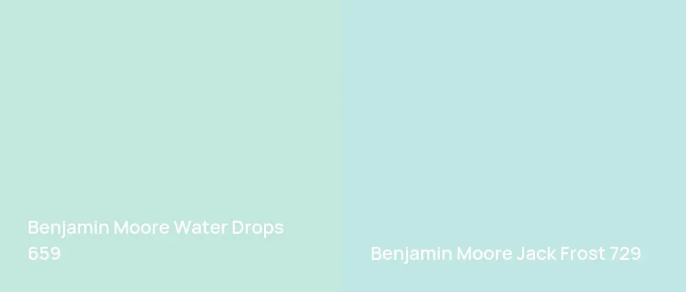 Benjamin Moore Water Drops 659 vs Benjamin Moore Jack Frost 729