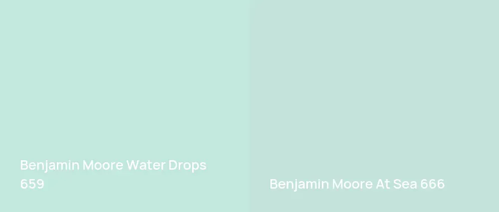 Benjamin Moore Water Drops 659 vs Benjamin Moore At Sea 666