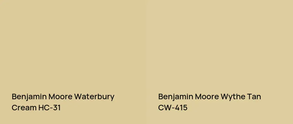 Benjamin Moore Waterbury Cream HC-31 vs Benjamin Moore Wythe Tan CW-415
