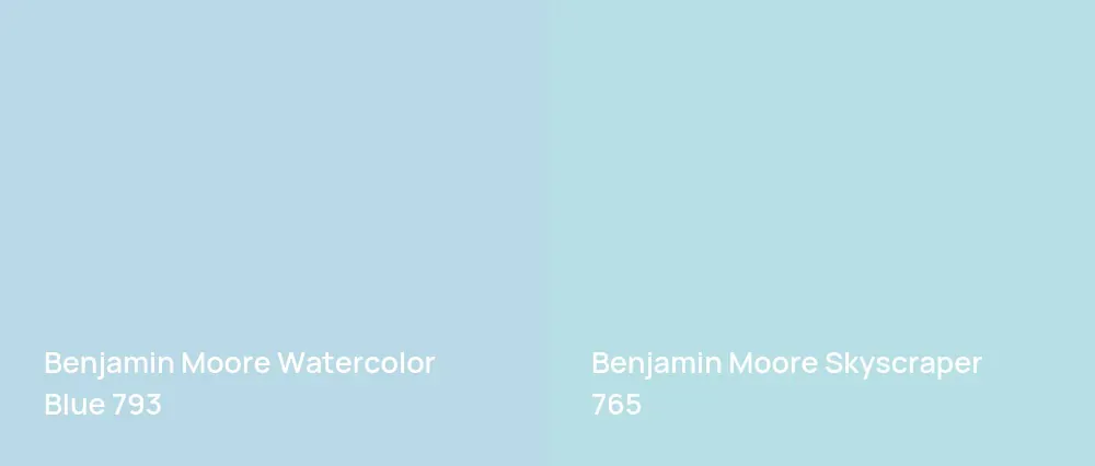 Benjamin Moore Watercolor Blue 793 vs Benjamin Moore Skyscraper 765