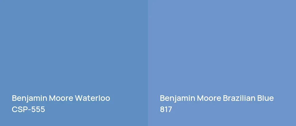 Benjamin Moore Waterloo CSP-555 vs Benjamin Moore Brazilian Blue 817