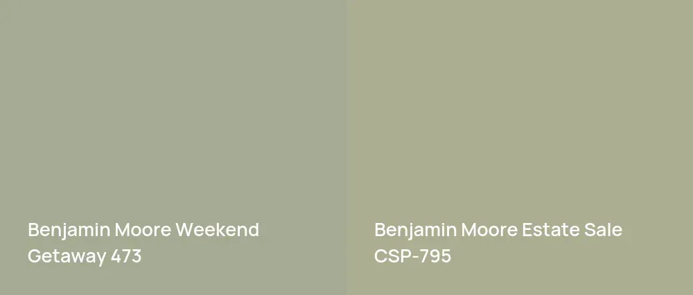 Benjamin Moore Weekend Getaway 473 vs Benjamin Moore Estate Sale CSP-795