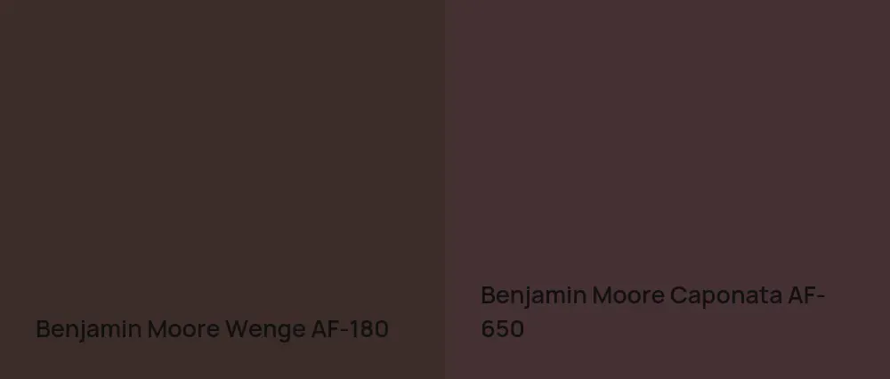 Benjamin Moore Wenge AF-180 vs Benjamin Moore Caponata AF-650
