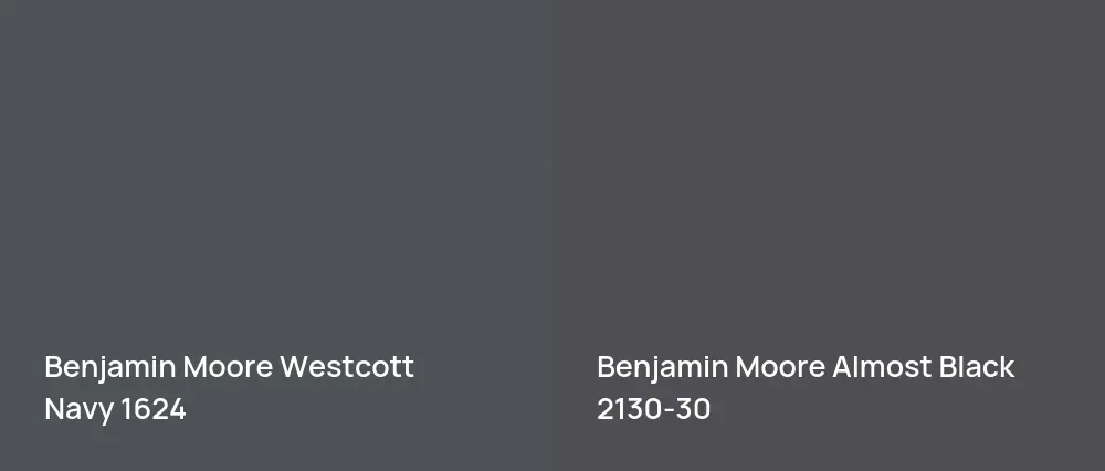 Benjamin Moore Westcott Navy 1624 vs Benjamin Moore Almost Black 2130-30