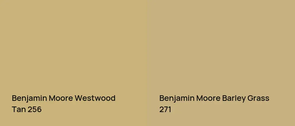 Benjamin Moore Westwood Tan 256 vs Benjamin Moore Barley Grass 271