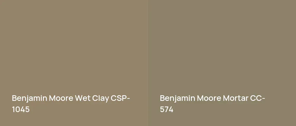 Benjamin Moore Wet Clay CSP-1045 vs Benjamin Moore Mortar CC-574