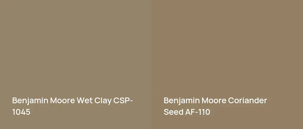 Benjamin Moore Wet Clay CSP-1045 vs Benjamin Moore Coriander Seed AF-110