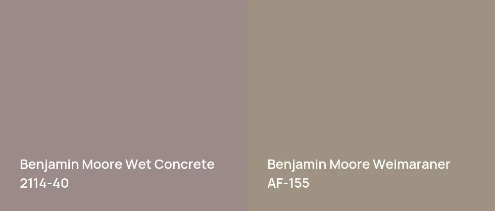 Benjamin Moore Wet Concrete 2114-40 vs Benjamin Moore Weimaraner AF-155