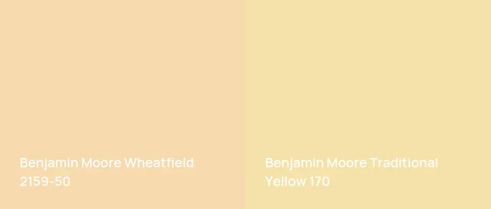 Benjamin Moore Wheatfield 2159-50 vs Benjamin Moore Traditional Yellow 170