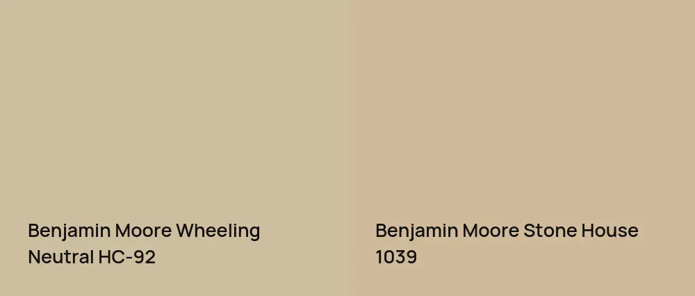 Benjamin Moore Wheeling Neutral HC-92 vs Benjamin Moore Stone House 1039