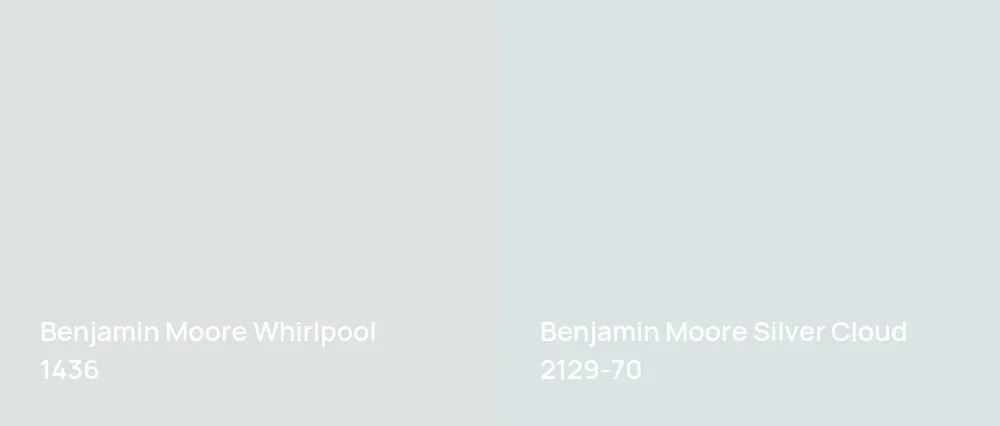 Benjamin Moore Whirlpool 1436 vs Benjamin Moore Silver Cloud 2129-70