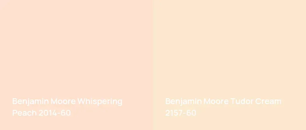 Benjamin Moore Whispering Peach 2014-60 vs Benjamin Moore Tudor Cream 2157-60