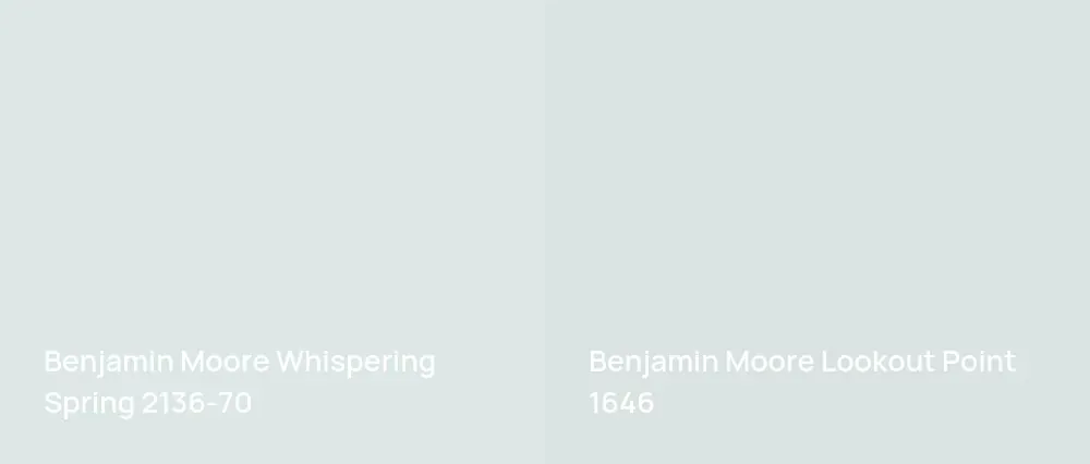Benjamin Moore Whispering Spring 2136-70 vs Benjamin Moore Lookout Point 1646