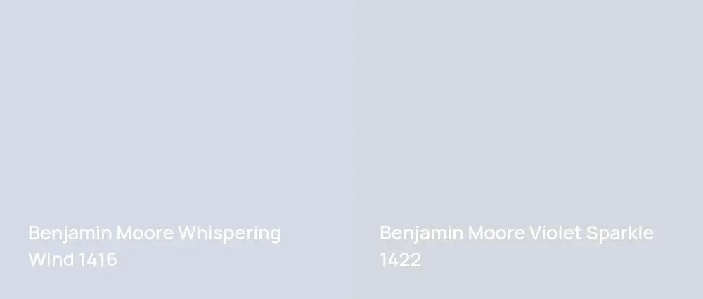 Benjamin Moore Whispering Wind 1416 vs Benjamin Moore Violet Sparkle 1422