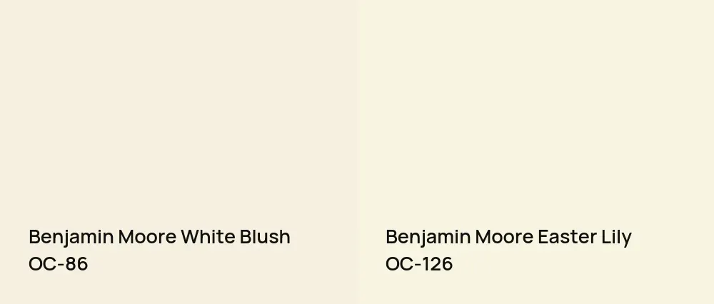 Benjamin Moore White Blush OC-86 vs Benjamin Moore Easter Lily OC-126