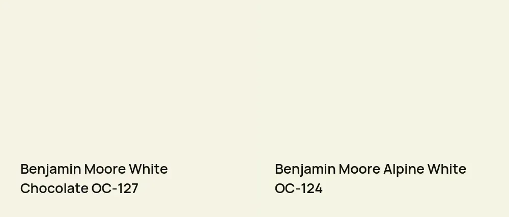 Benjamin Moore White Chocolate OC-127 vs Benjamin Moore Alpine White OC-124