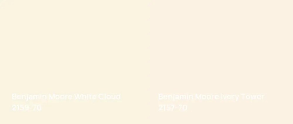 Benjamin Moore White Cloud 2159-70 vs Benjamin Moore Ivory Tower 2157-70