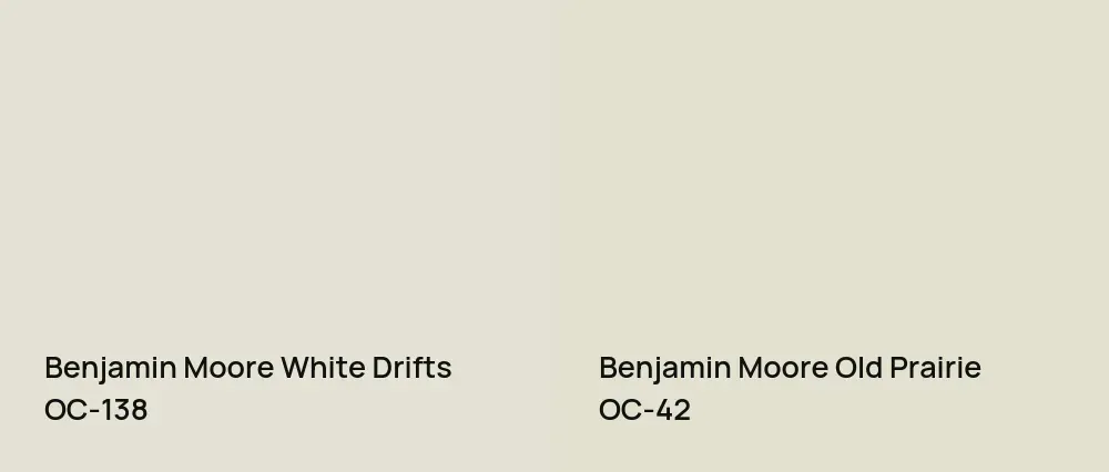 Benjamin Moore White Drifts OC-138 vs Benjamin Moore Old Prairie OC-42