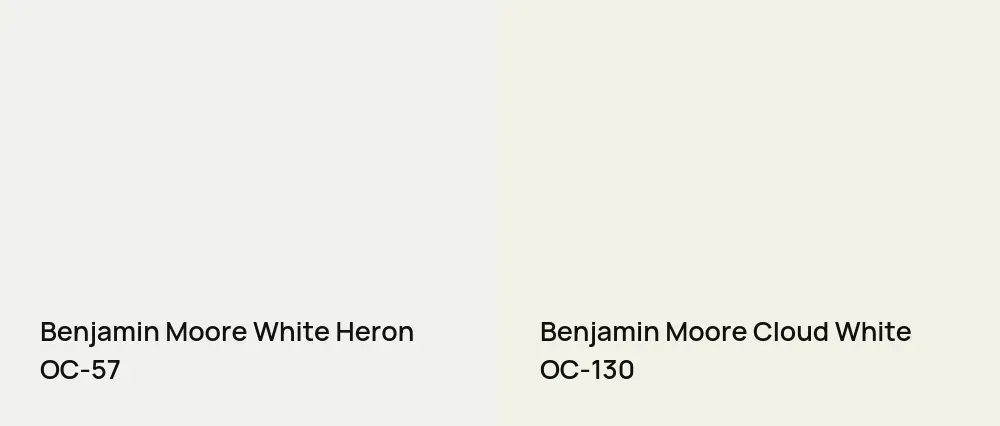 Benjamin Moore White Heron OC-57 vs Benjamin Moore Cloud White OC-130