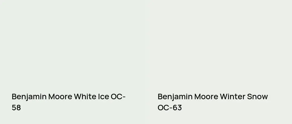 Benjamin Moore White Ice OC-58 vs Benjamin Moore Winter Snow OC-63