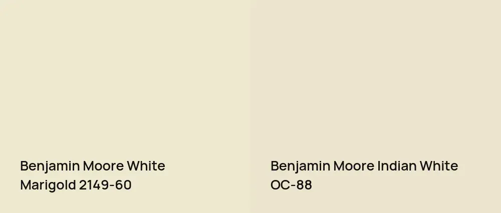 Benjamin Moore White Marigold 2149-60 vs Benjamin Moore Indian White OC-88