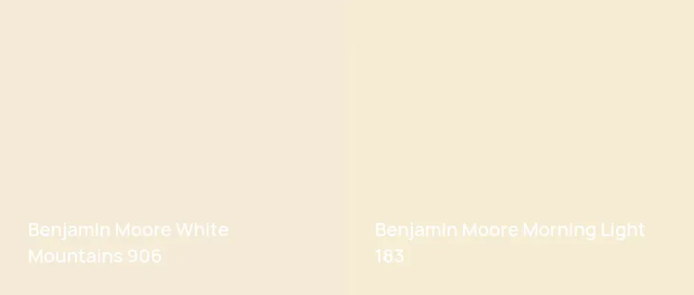 Benjamin Moore White Mountains 906 vs Benjamin Moore Morning Light 183