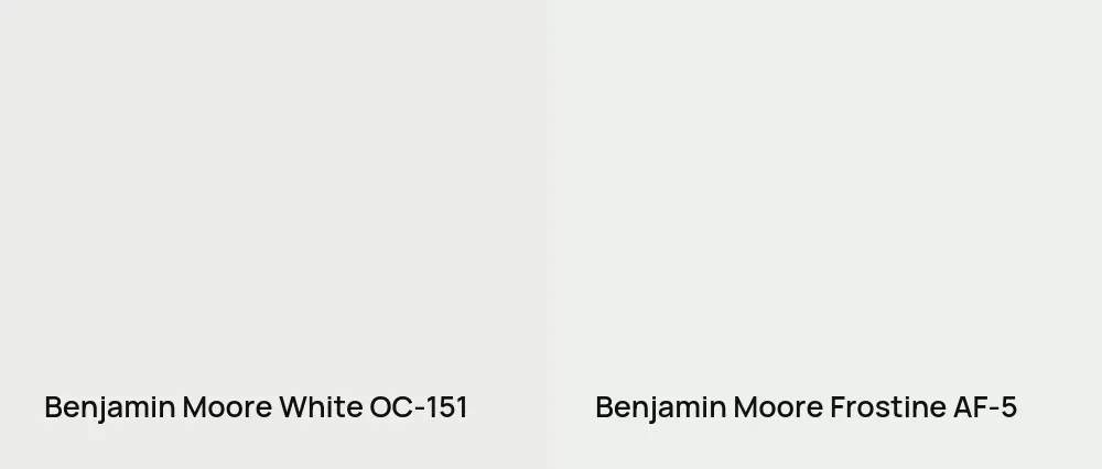 Benjamin Moore White OC-151 vs Benjamin Moore Frostine AF-5