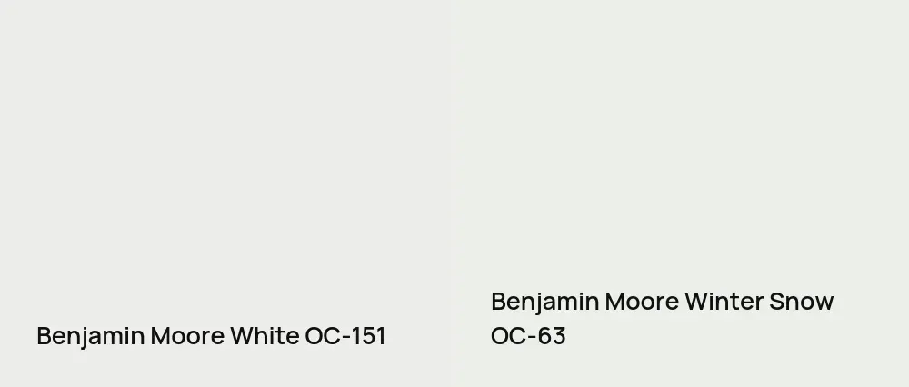 Benjamin Moore White OC-151 vs Benjamin Moore Winter Snow OC-63