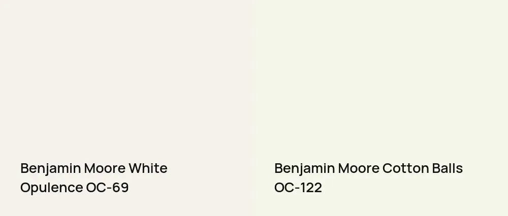 Benjamin Moore White Opulence OC-69 vs Benjamin Moore Cotton Balls OC-122