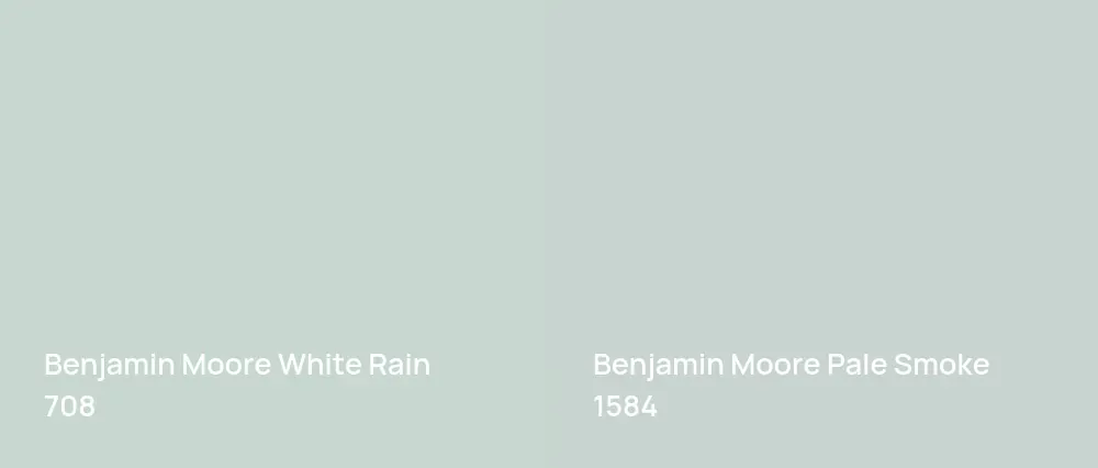 Benjamin Moore White Rain 708 vs Benjamin Moore Pale Smoke 1584