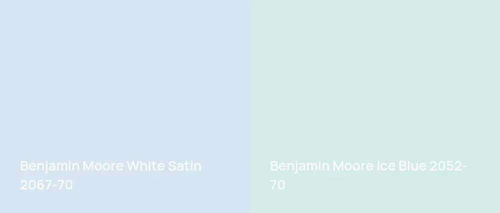 Benjamin Moore White Satin 2067-70 vs Benjamin Moore Ice Blue 2052-70