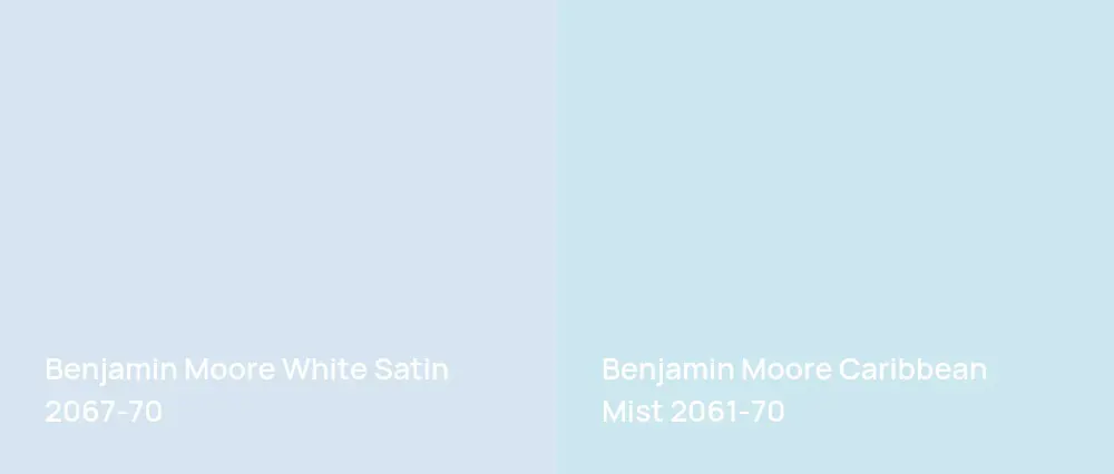 Benjamin Moore White Satin 2067-70 vs Benjamin Moore Caribbean Mist 2061-70