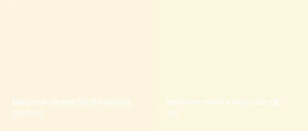 Benjamin Moore White Vanilla 2017-70 vs Benjamin Moore Milkyway OC-110