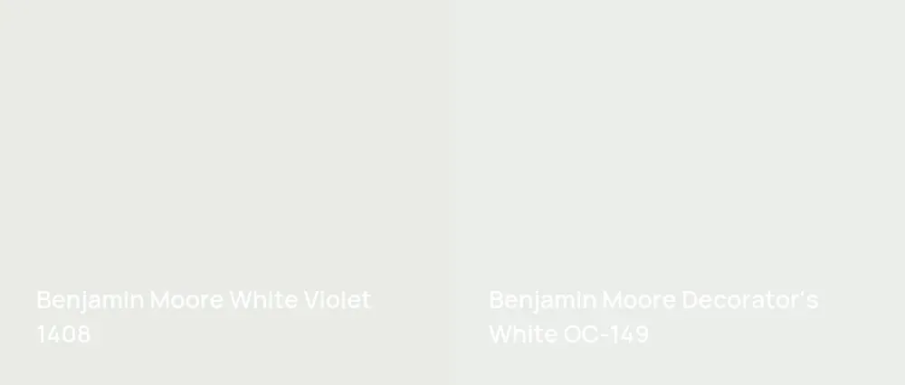 Benjamin Moore White Violet 1408 vs Benjamin Moore Decorator's White OC-149
