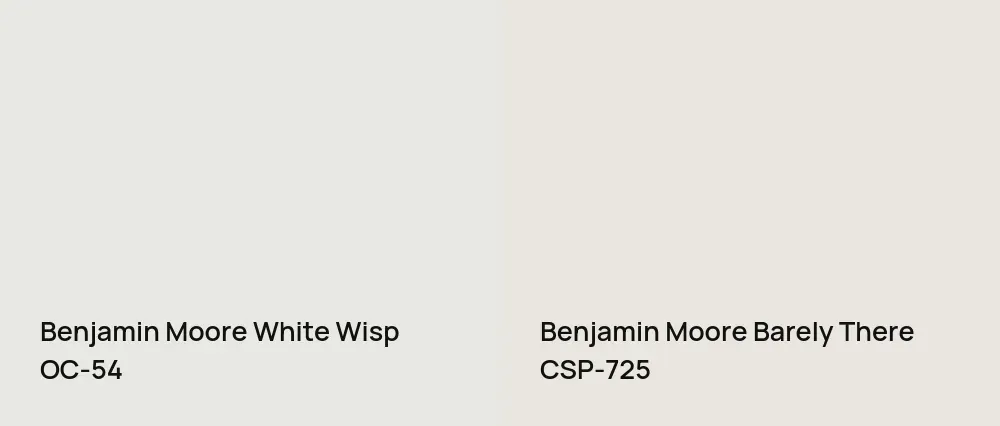 Benjamin Moore White Wisp OC-54 vs Benjamin Moore Barely There CSP-725